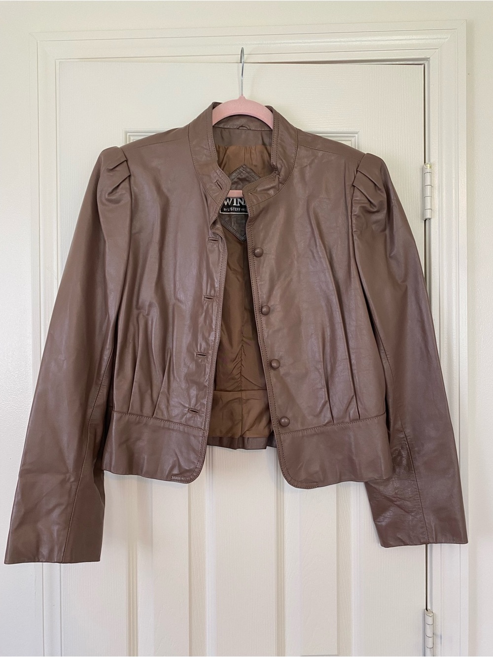 Winlit Taupe Genuine Leather Jacket (Size M)